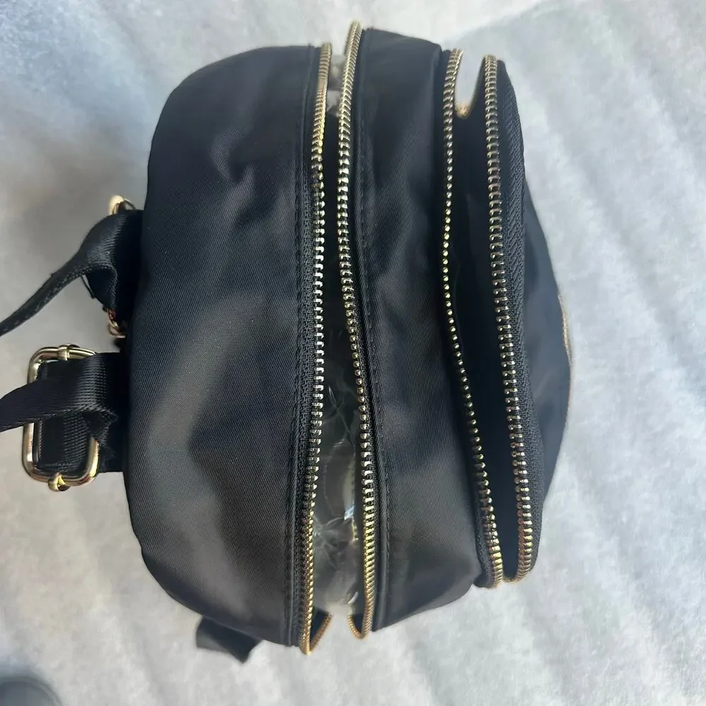 NWT Graffiti Bear Mini Backpack Black Nylon Gold Hardware Kawaii Streetwear